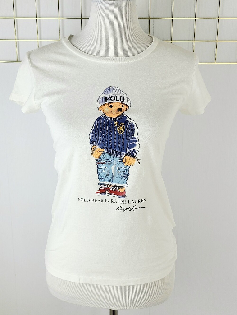 Polo Ralph Lauren Teddy Bear Distressed Cotton Baby Tee